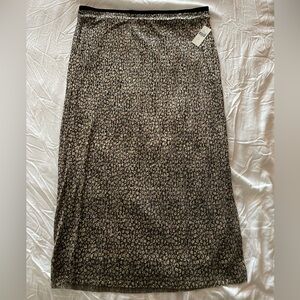 Maeve x Anthropologie Black and Gold Leopard Midi Skirt